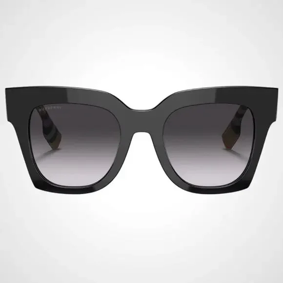 New Burberry Sunglasses Black Square Checkered Arms Womens  display picture 1